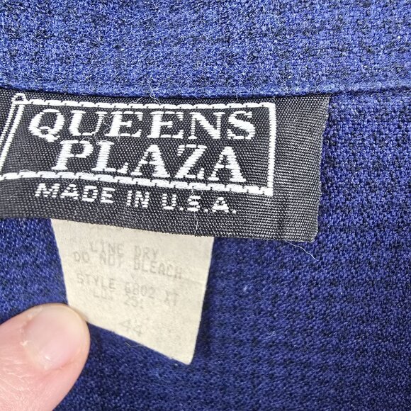 Queens Plaza Womens Blazer Jacket Royal Blue Size 44 Lightweight Polyester - Picture 4 of 6